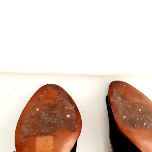 Moschino Authentic CheapandChic Slingback Open toes Heels Gold Trim Sz 7 - Picture 9 of 11